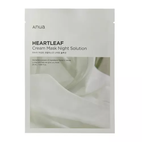 Anua - Heartleaf Cream Mask Night Solution - Успокаивающая тканевая маска с экстрактом гуттуинии - 25ml