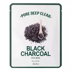 A'pieu - Очищающая маска с активированным углем - Pore Deep Clear Black Charcoal Sheet Mask - 15g