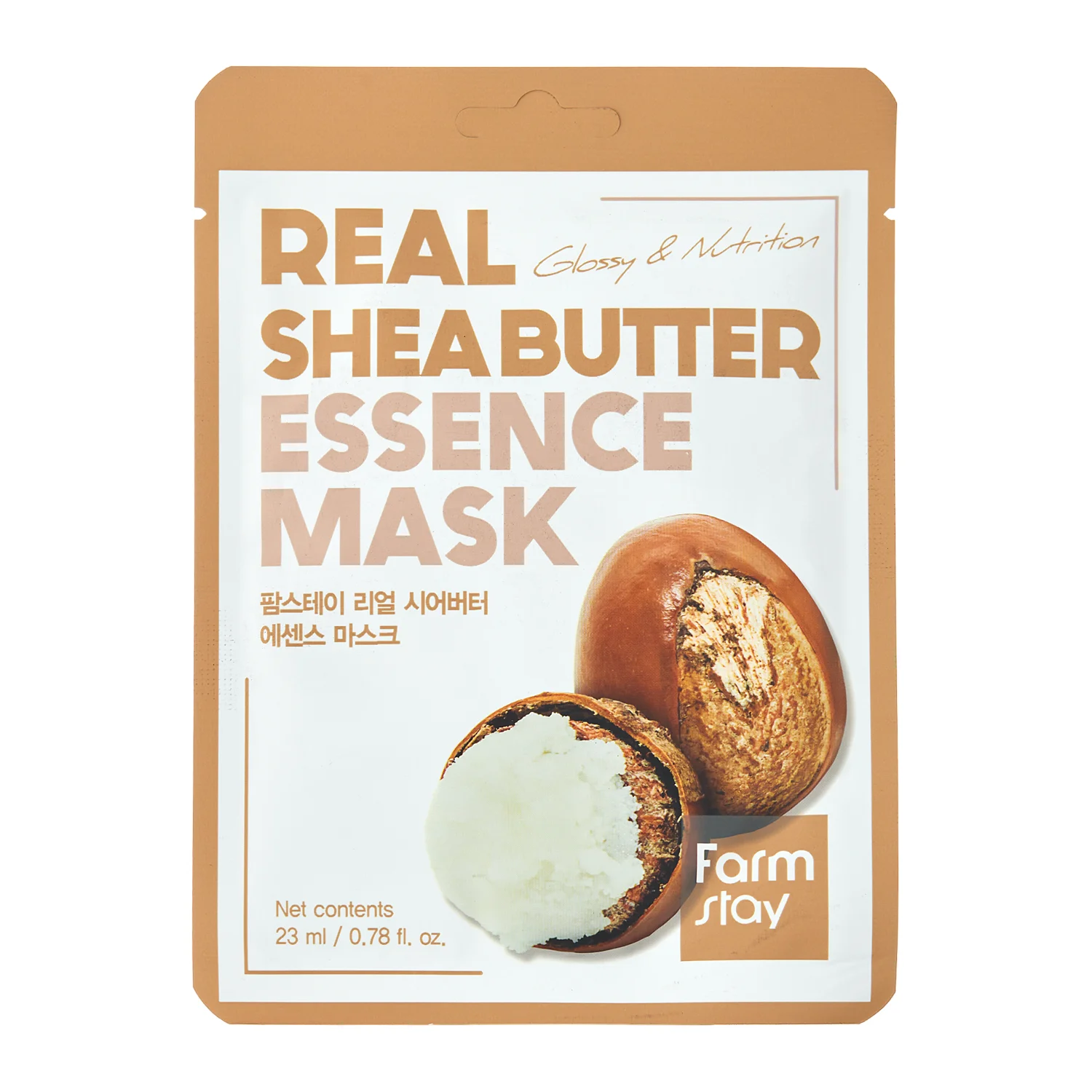 Farmstay - Real Shea Butter Essence Mask - Разглаживающая тканевая маска с маслом ши - 23ml/1шт.