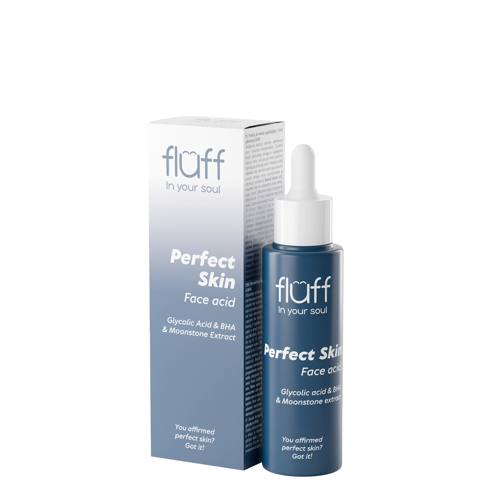 Fluff - Perfect Skin - Face Acid - Разглаживающий пилинг для лица - Гликолевая кислота & BHA - 40ml