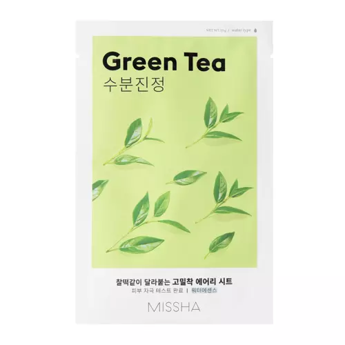 Missha - Airy Fit Sheet Mask - Green Tea - Увлажняющая тканевая маска с зеленым чаем - 19g