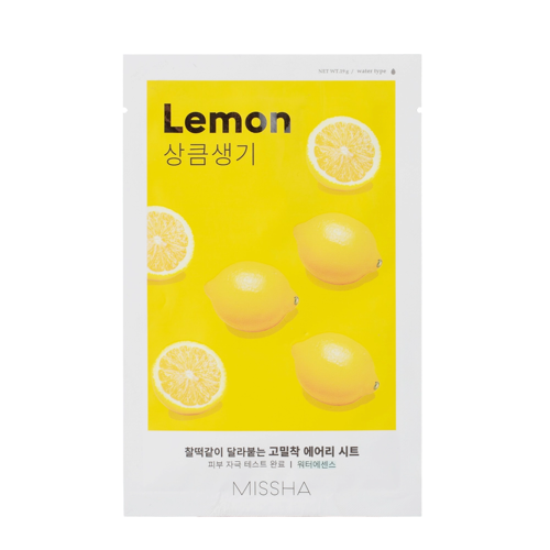 Missha - Тканевая маска для лица с экстрактом лимона - Airy Fit  Sheet Mask - Lemon - 19g