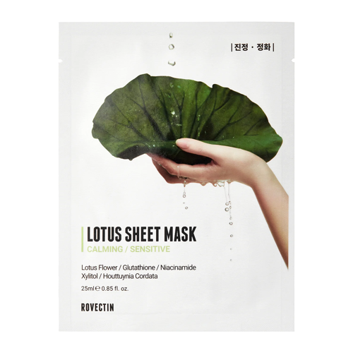 Rovectin - Clean Lotus Water Calming Sheet Mask - Успокаивающая тканевая маска с экстрактом лотоса - 25ml