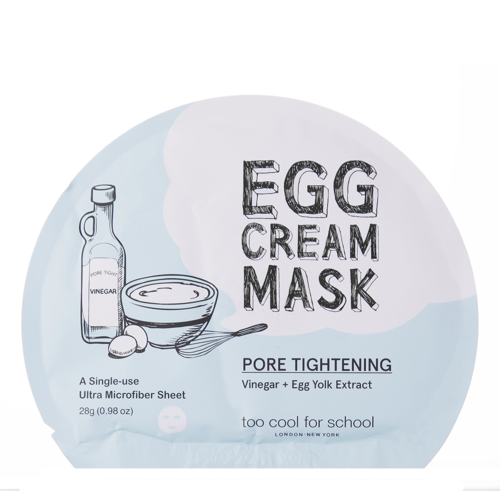 Too Cool for School - Egg Cream Mask Pore Tightening - Тканевая маска для сужения пор - 1шт./28ml