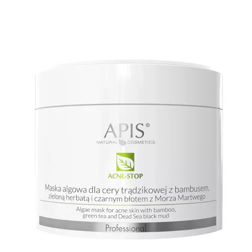 Apis - Professional - Альгінатна маска для проблемної шкіри обличчя - Acne-Stop - Algae Mask для Bamboo, Green Tea and Dead Sea Black Mud - 100g