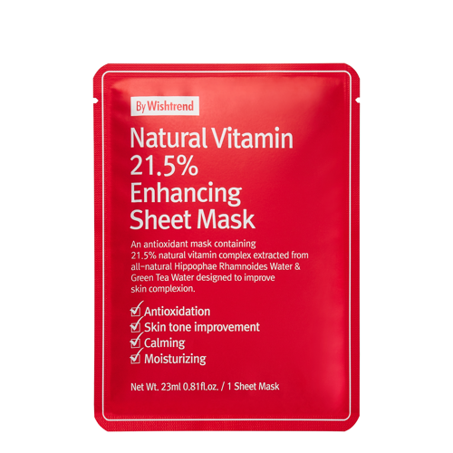 By Wishtrend - Natural Vitamin C21 5% Enhancing Sheet Mask - Тканинна маска для обличчя з вітаміном С - 1шт./23ml