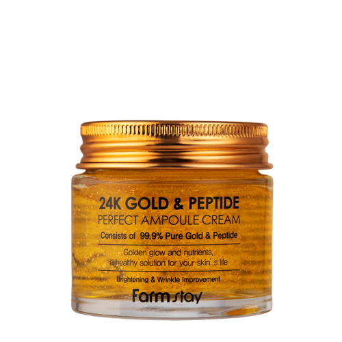 Farmstay - 24K Gold & Peptide Perfect Ampoule Cream - Ампульний крем із золотом і пептидами - 80ml