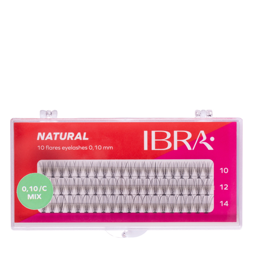 Ibra Makeup - Накладні пучки вій - Naturals 0,10 MIX - 10,12,14 мм