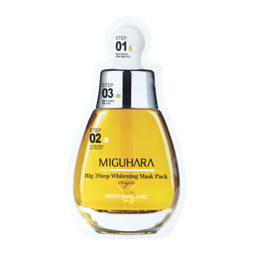 Miguhara - Big3 Step Whitening Mask Pack Origin - Освітлювальна тканинна маска - 1,7ml + 25ml + 2ml