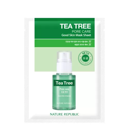 Nature Republic - Good Skin Tea Tree Mask Sheet - Очищальна тканинна маска з олією чайного дерева - 24g