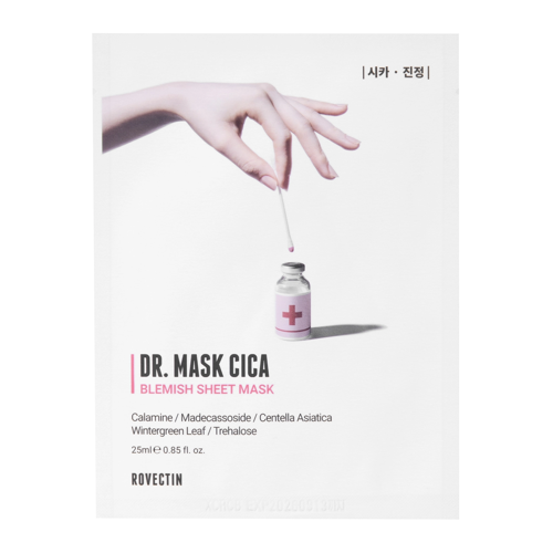 Rovectin - Dr. Mask Cica - Заспокійлива тканинна маска для обличчя із центеллою азіатською - 25ml/1шт.