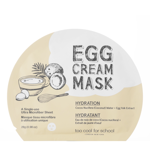 Too Cool for School - Egg Cream Mask Hydration - Зволожувальна тканинна маска для обличчя - 1шт./28ml